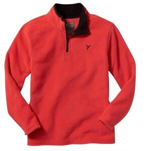 Old Navy Kids Red Fleece 1/4 Zip Pullover Warm Outdoor Hiking Layer Size 8